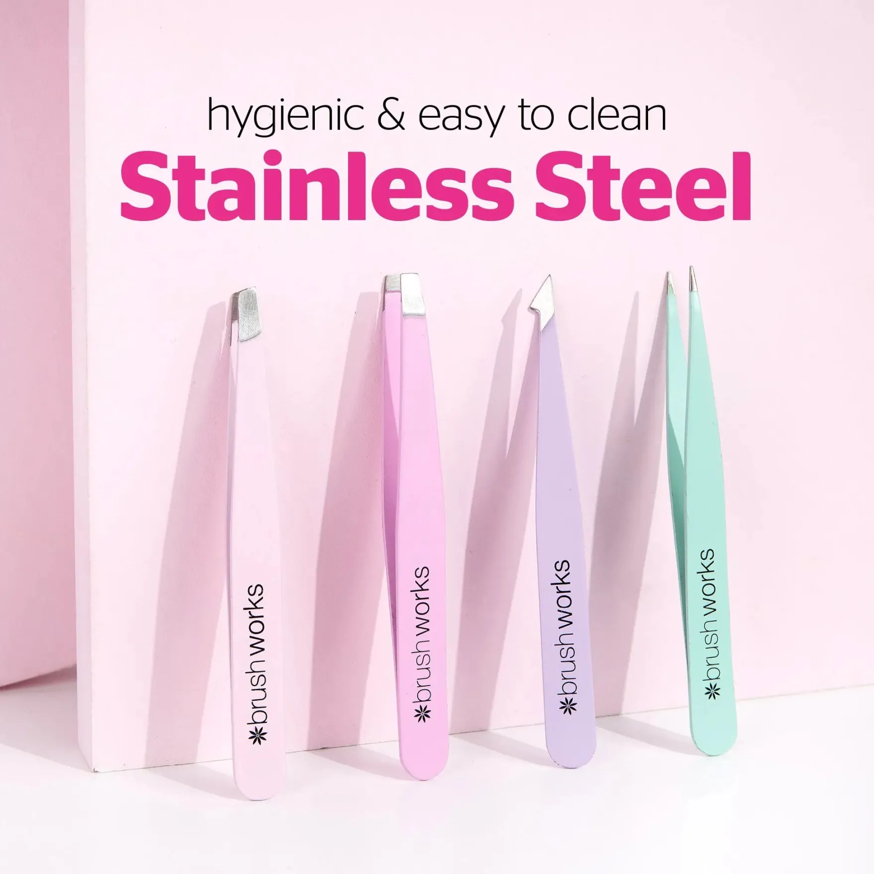 4 Piece Combination Tweezer Set Pastels