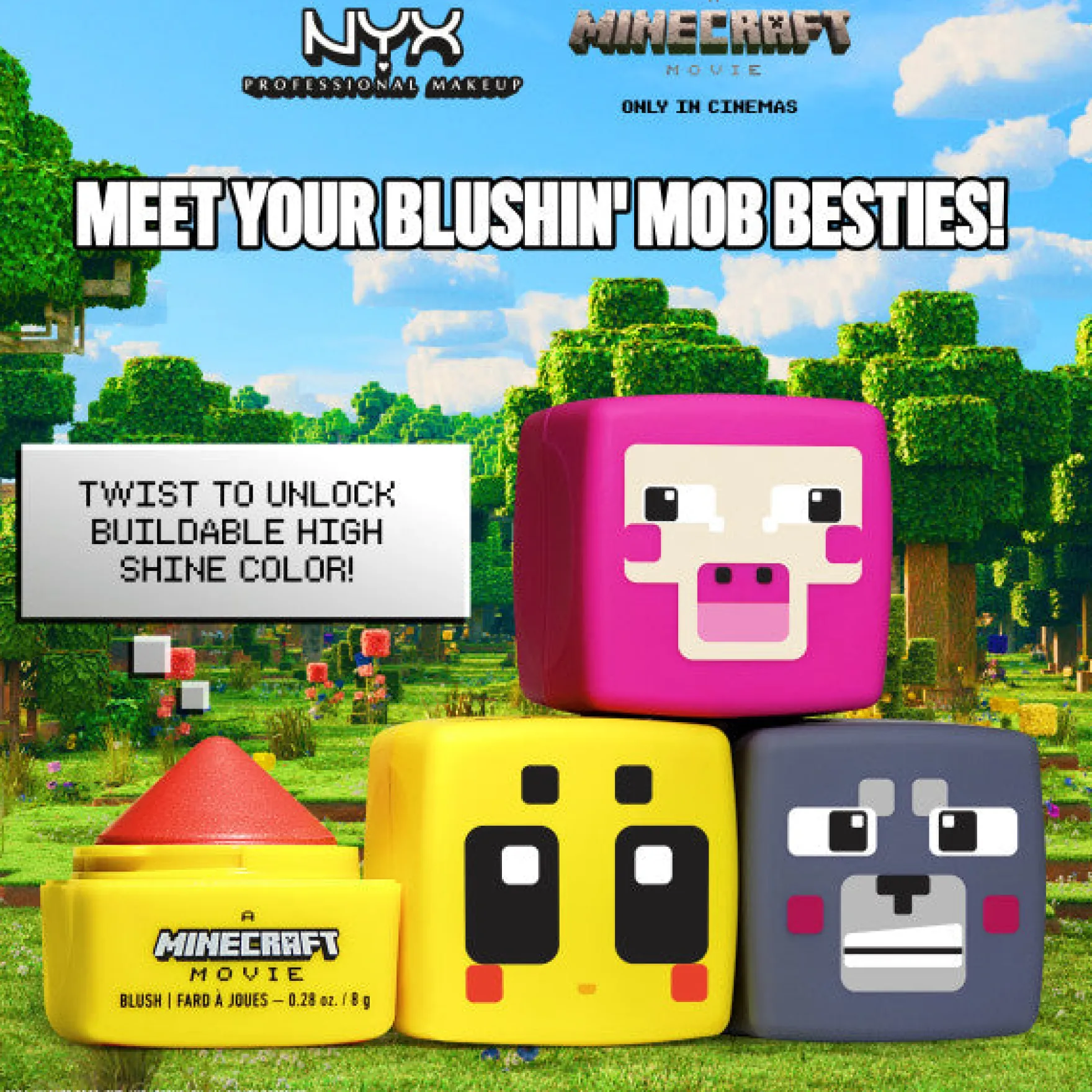 A Minecraft Movie Cheeky Mob Balms Blush Wolfin' Around