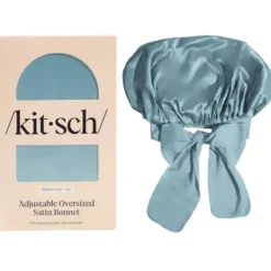 Adjustable Oversized Satin Bonnet Haze Blue