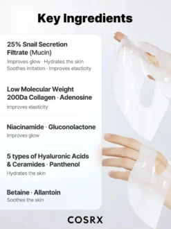 Advanced Snail Mucin Glass Glow Hydrogel Mask 3-Pack