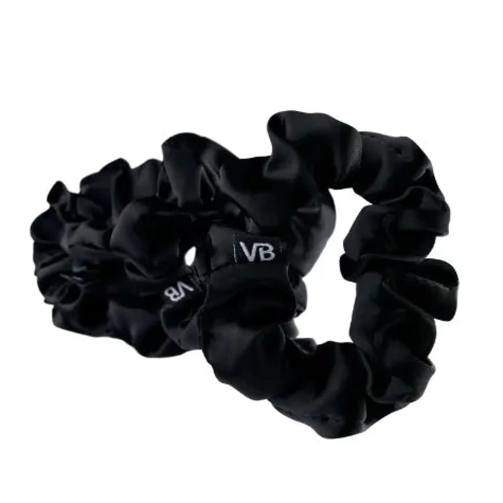 Big Satin Scrunchies Black 6 Pieces