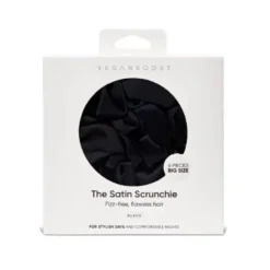 Big Satin Scrunchies Black 6 Pieces