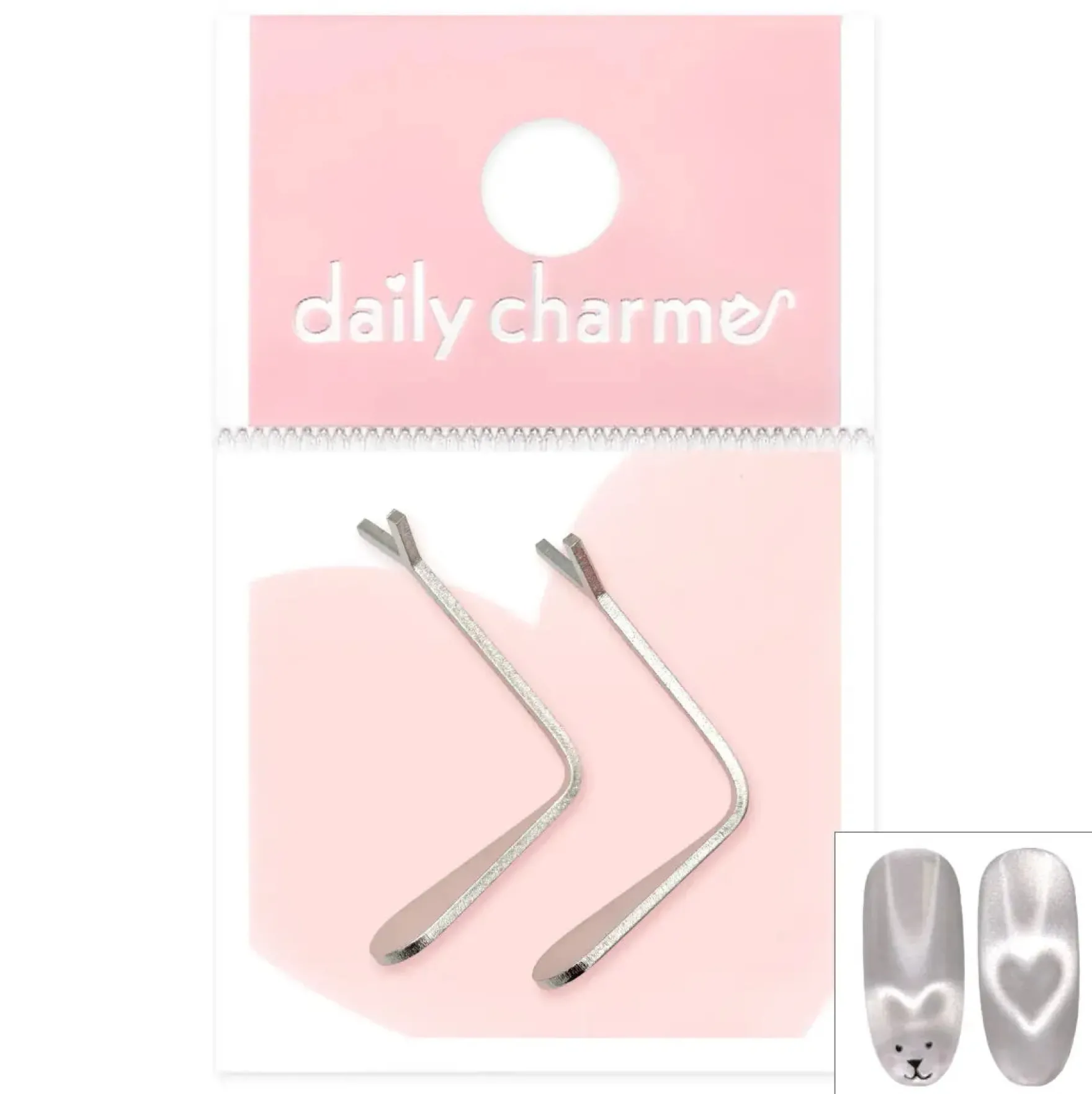 Cat Eye Beating Heart Metal Clip Set