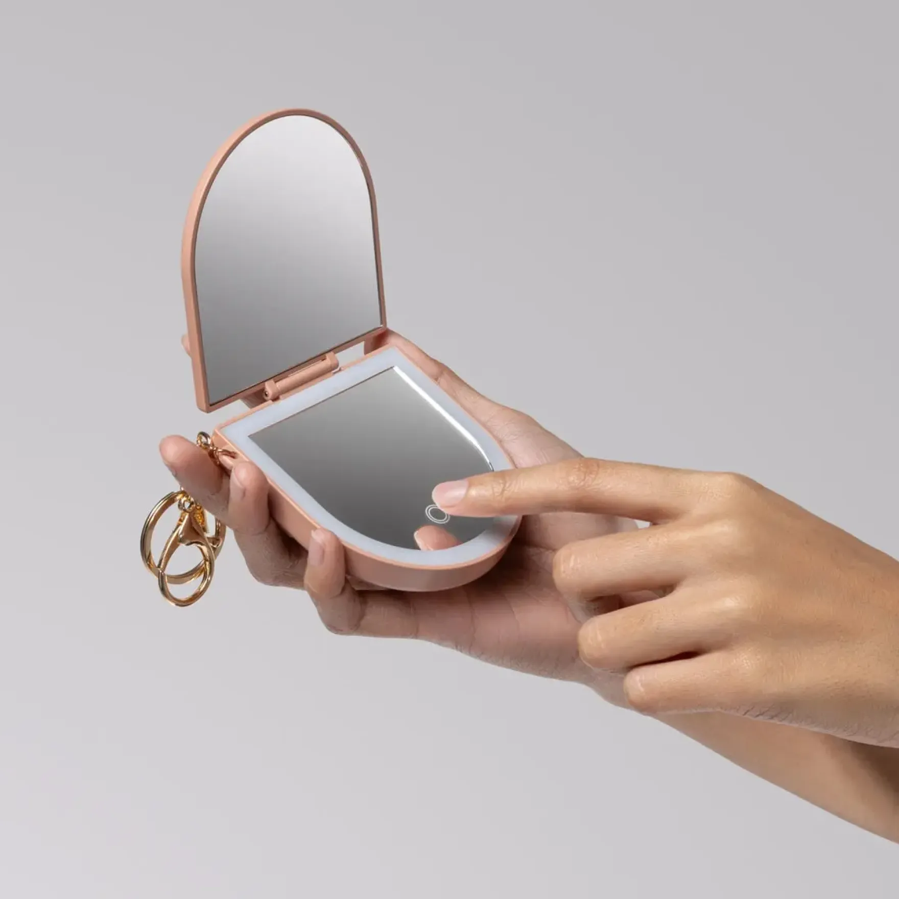 Compact Mirror Keychain Terracotta