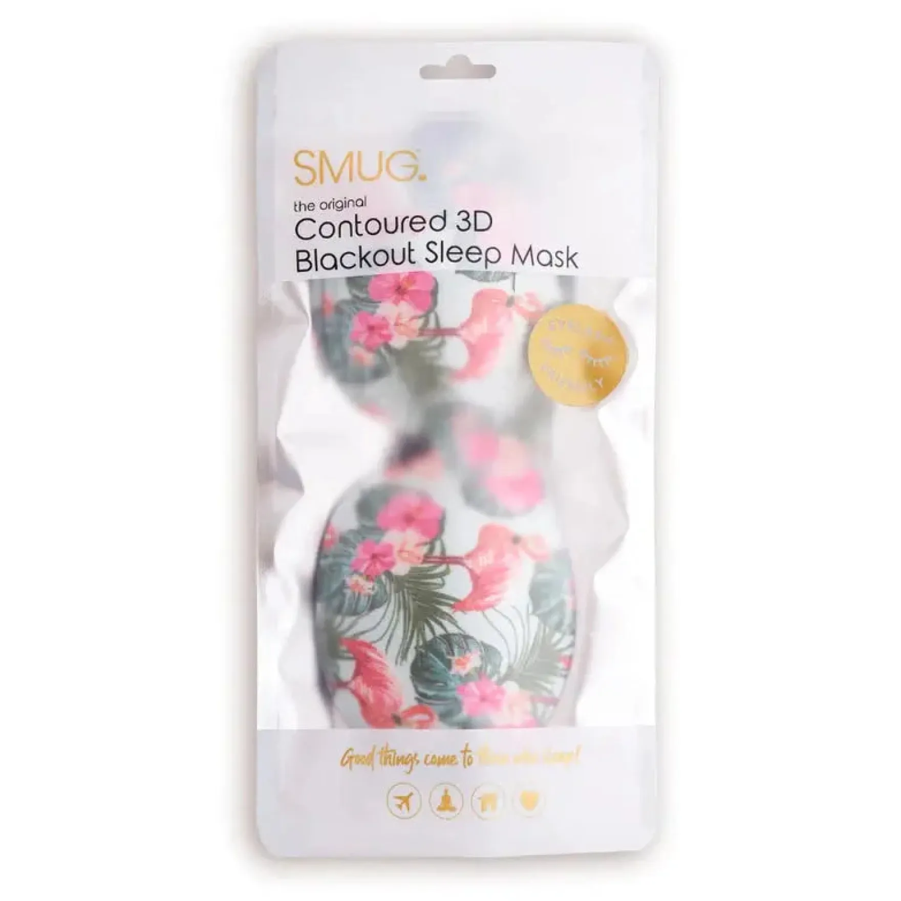 Contoured 3D Blackout Sleep Mask Flamingo