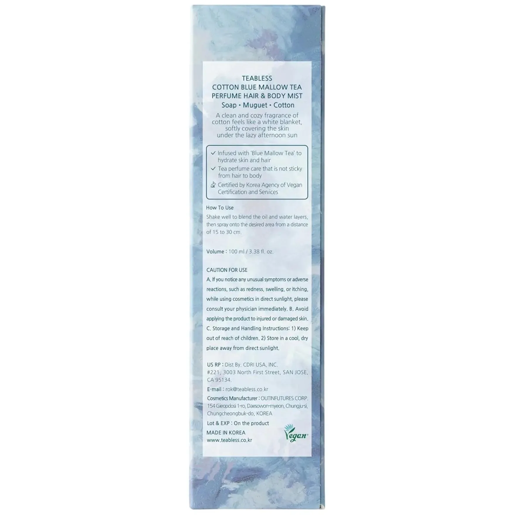 Cotton Blue Mallow Tea Perfume Hair & Body Mist