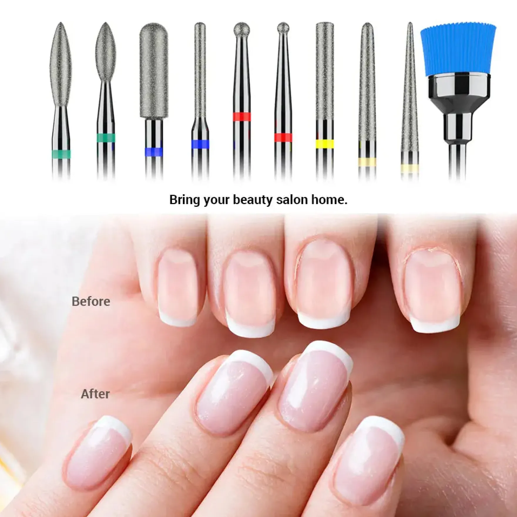 Diamond Cuticle Nail Drill Bits Set 10Pcs