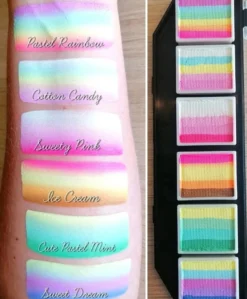 Face Painting Lodie Up Cute Pastel Rainbow Palette