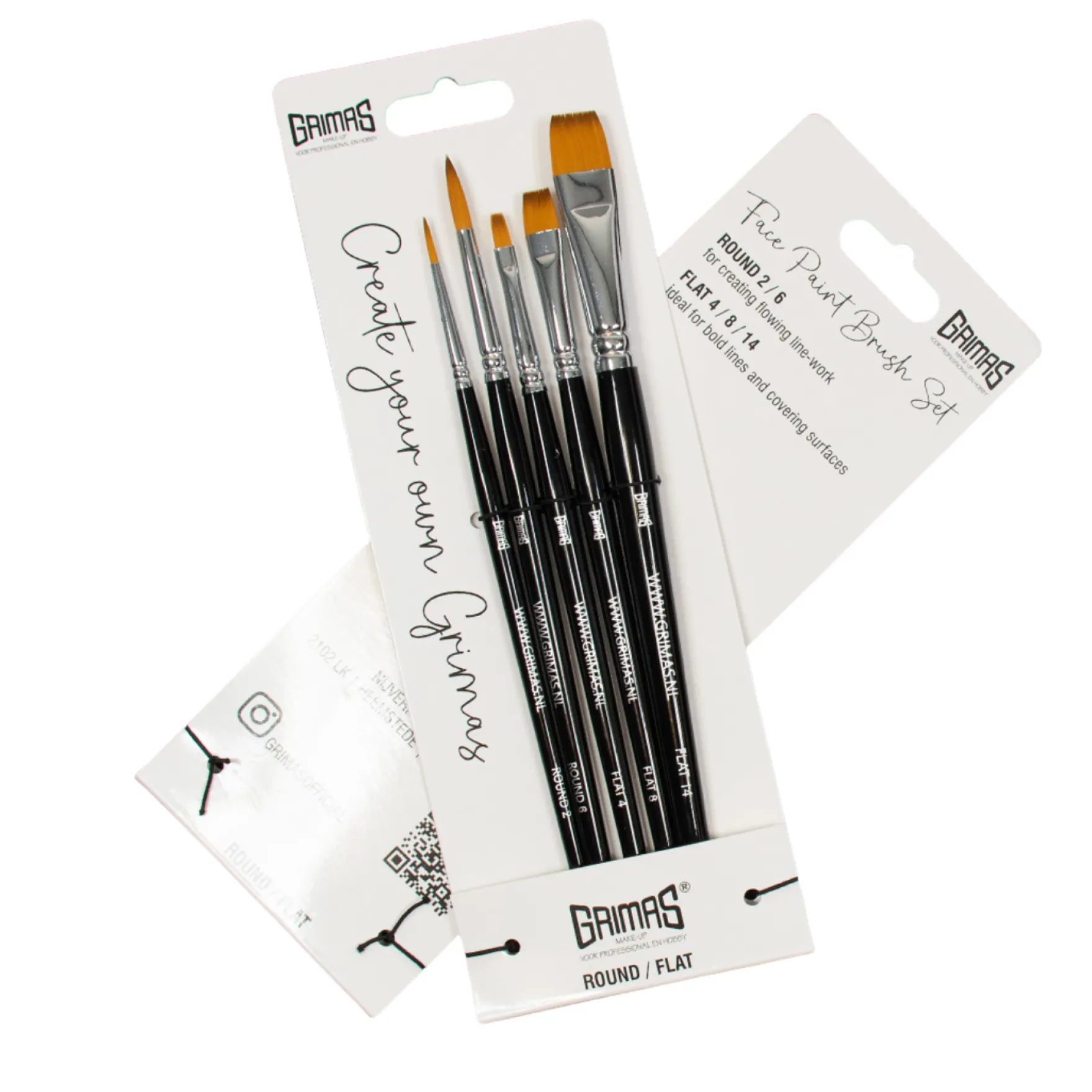 Face Paint Brush Set Round Flat