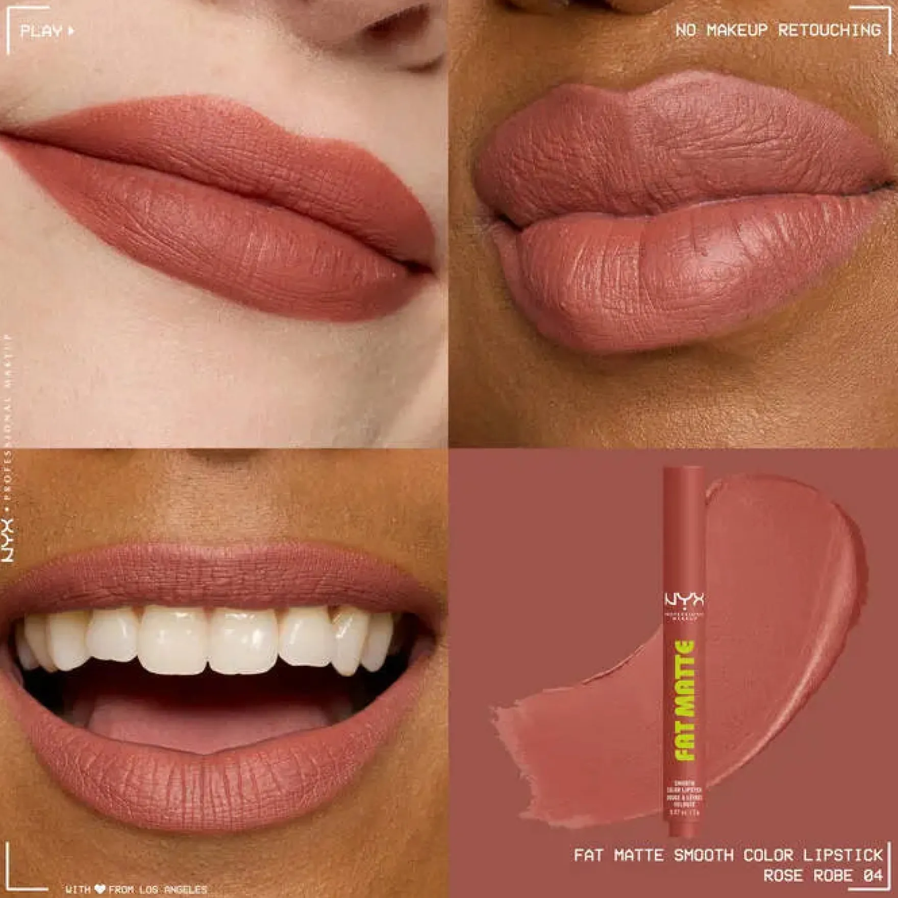 Fat Matte Smooth Color Lipstick Rose Robe