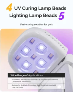 Foldable & Standable 2-in-1 Design LED/UV Nail Lamp