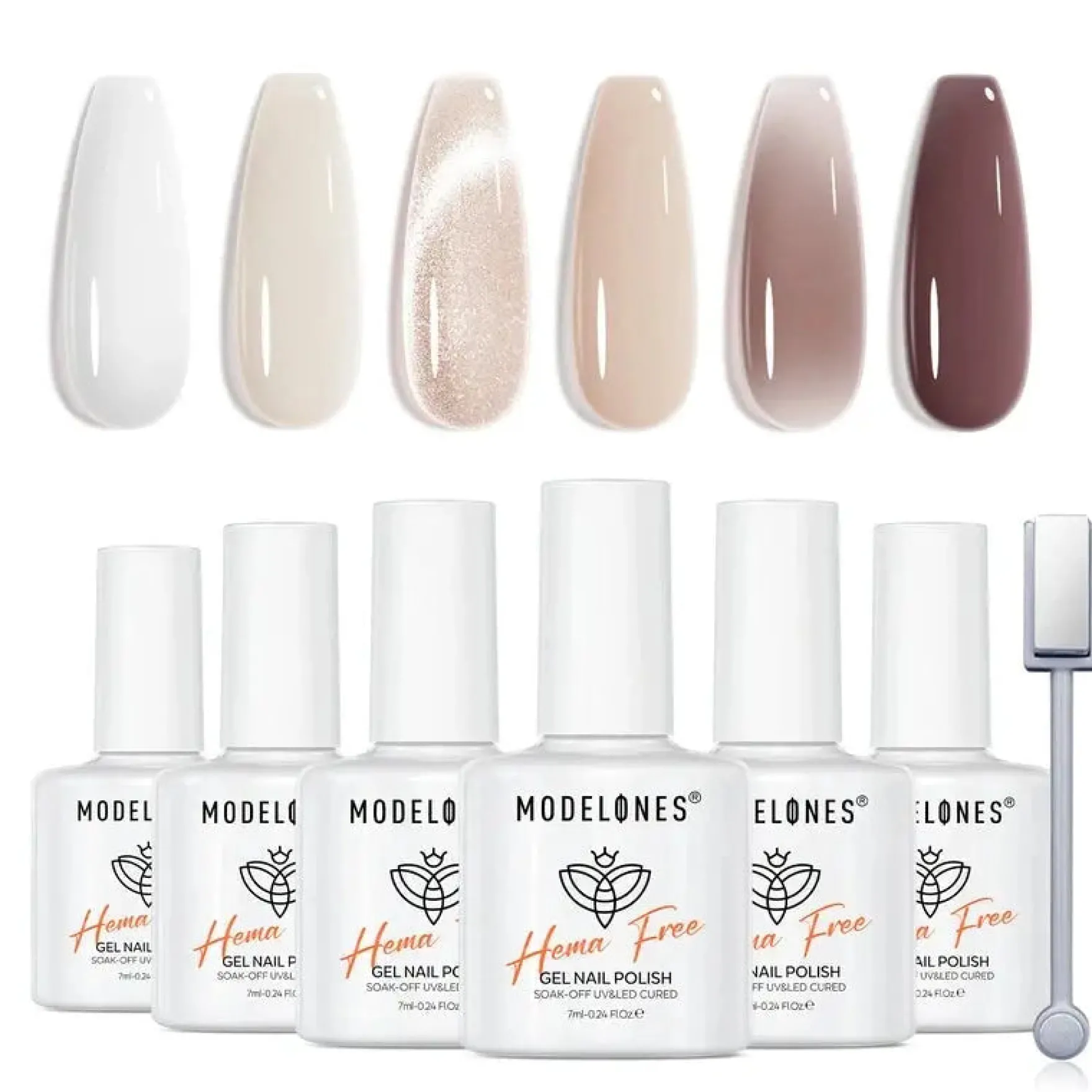 Gel Nail Polish Set Coffee and Cream