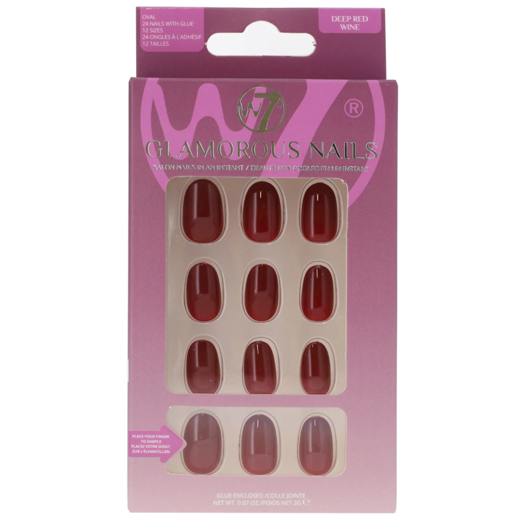 Glamorous Press-On Nails Deep Red Wine