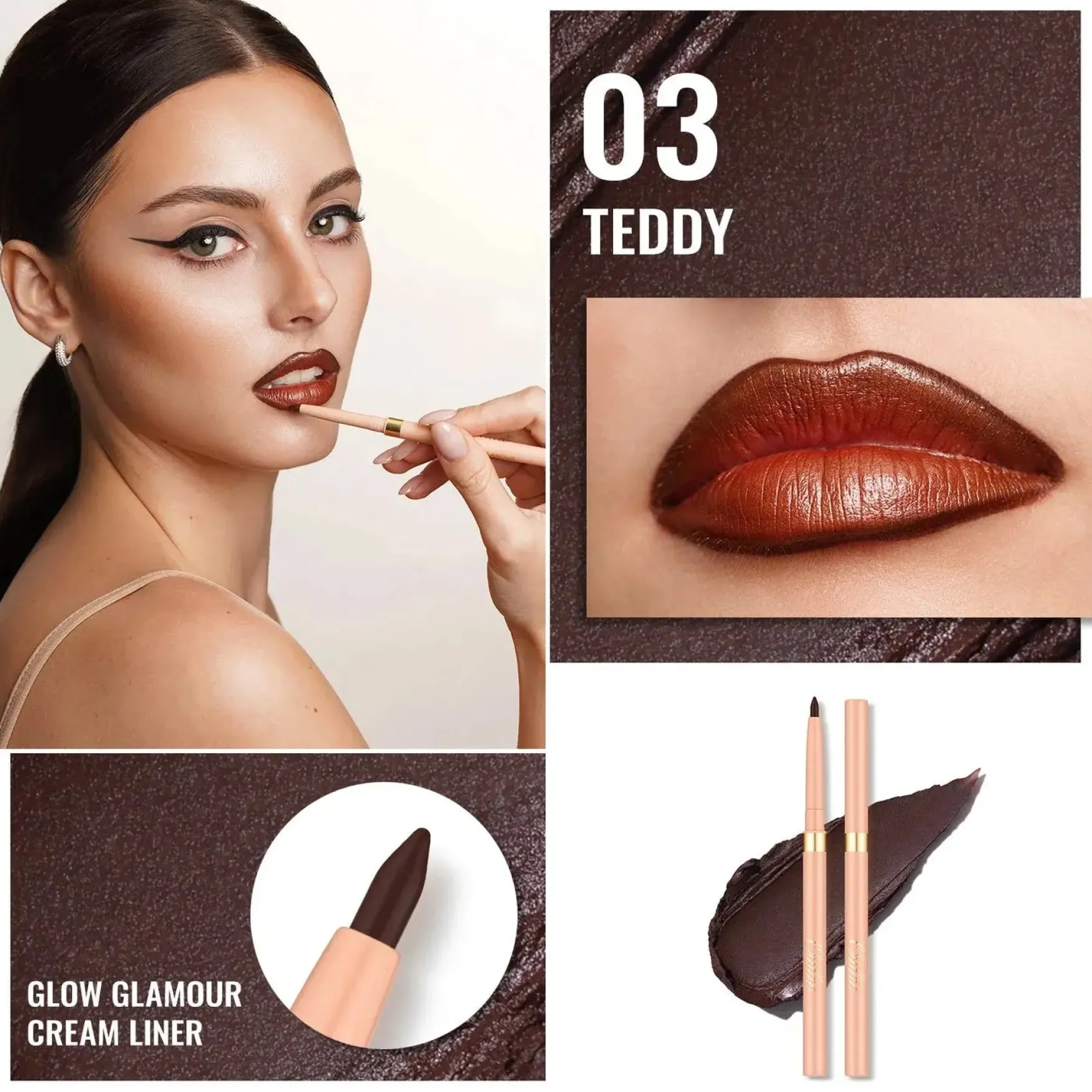 Glow Glamour Cream Lip Liner 03 Teddy