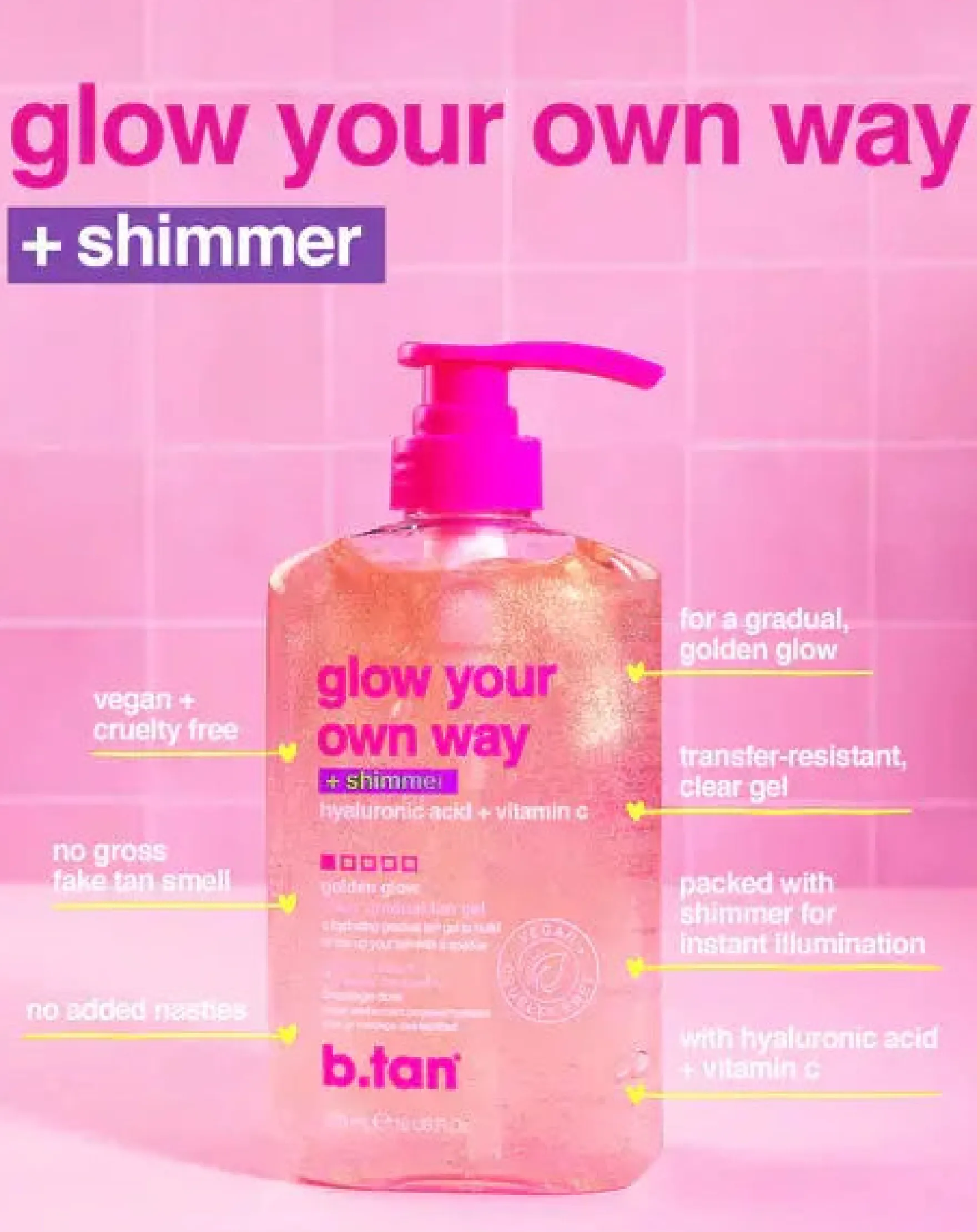 Glow Your Own Way Shimmer Gradual Self Tan Gel