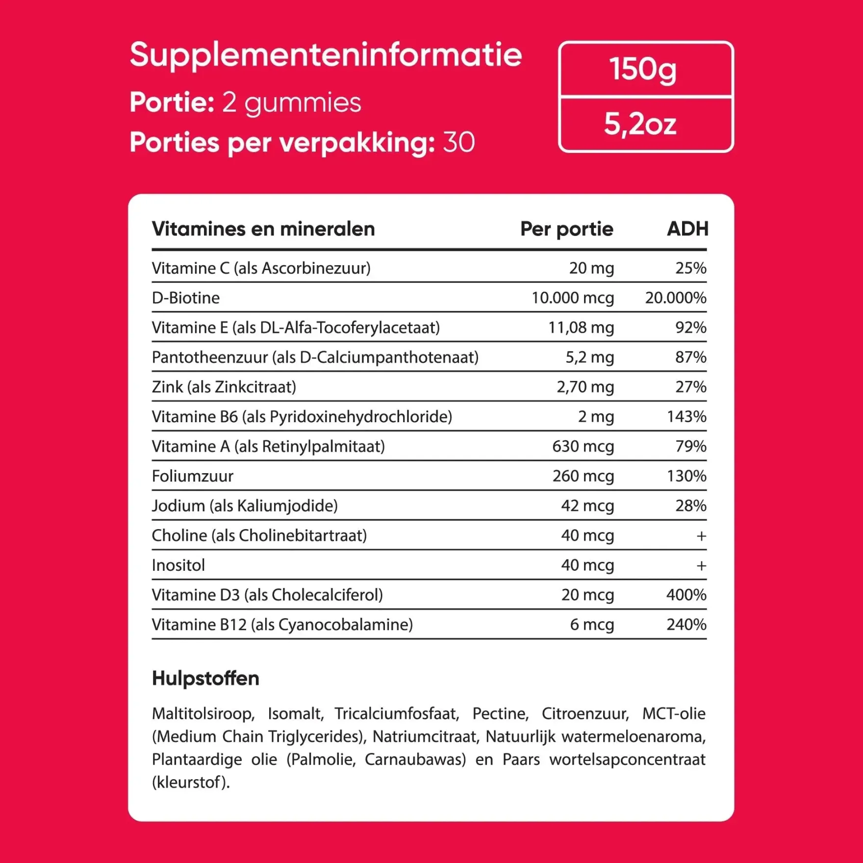Hair Vitamins Watermelon Gummies