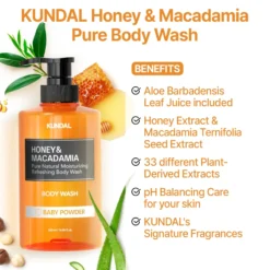 Honey & Macadamia Pure Body Wash Amber Vanilla