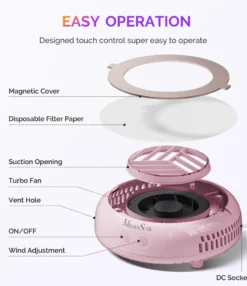 HProA Nail Dust Collector Pink