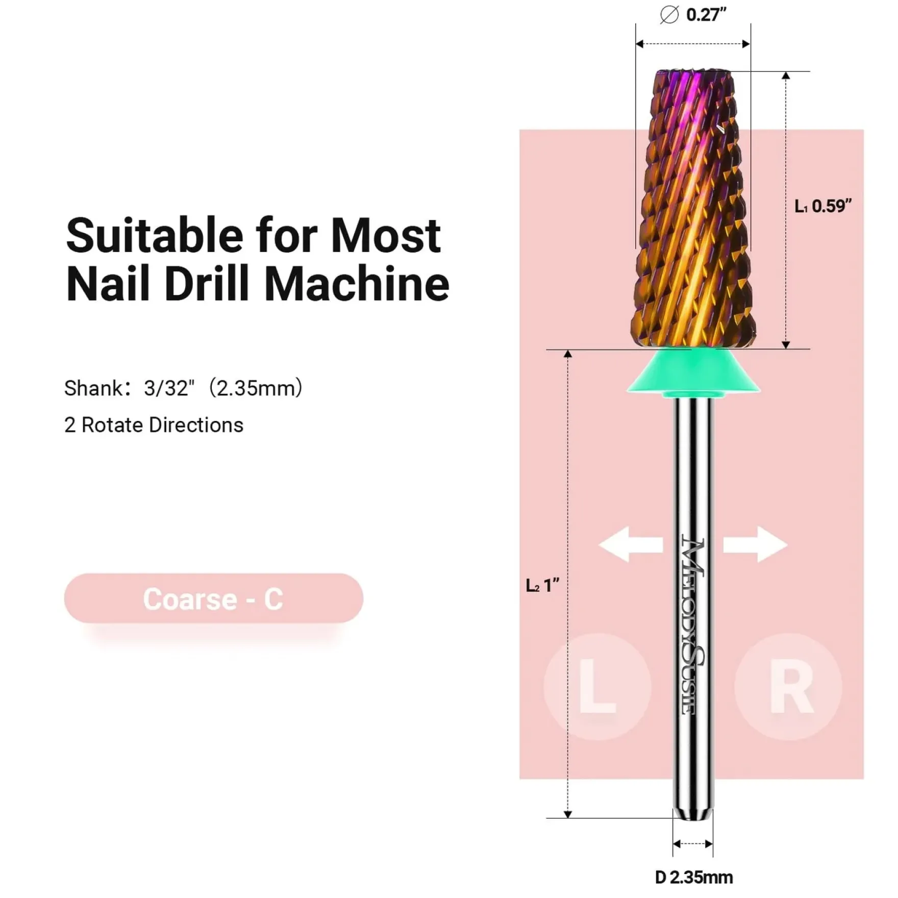5-in-1 Cross Cut Tungsten Carbide Nail Drill Bits Medium