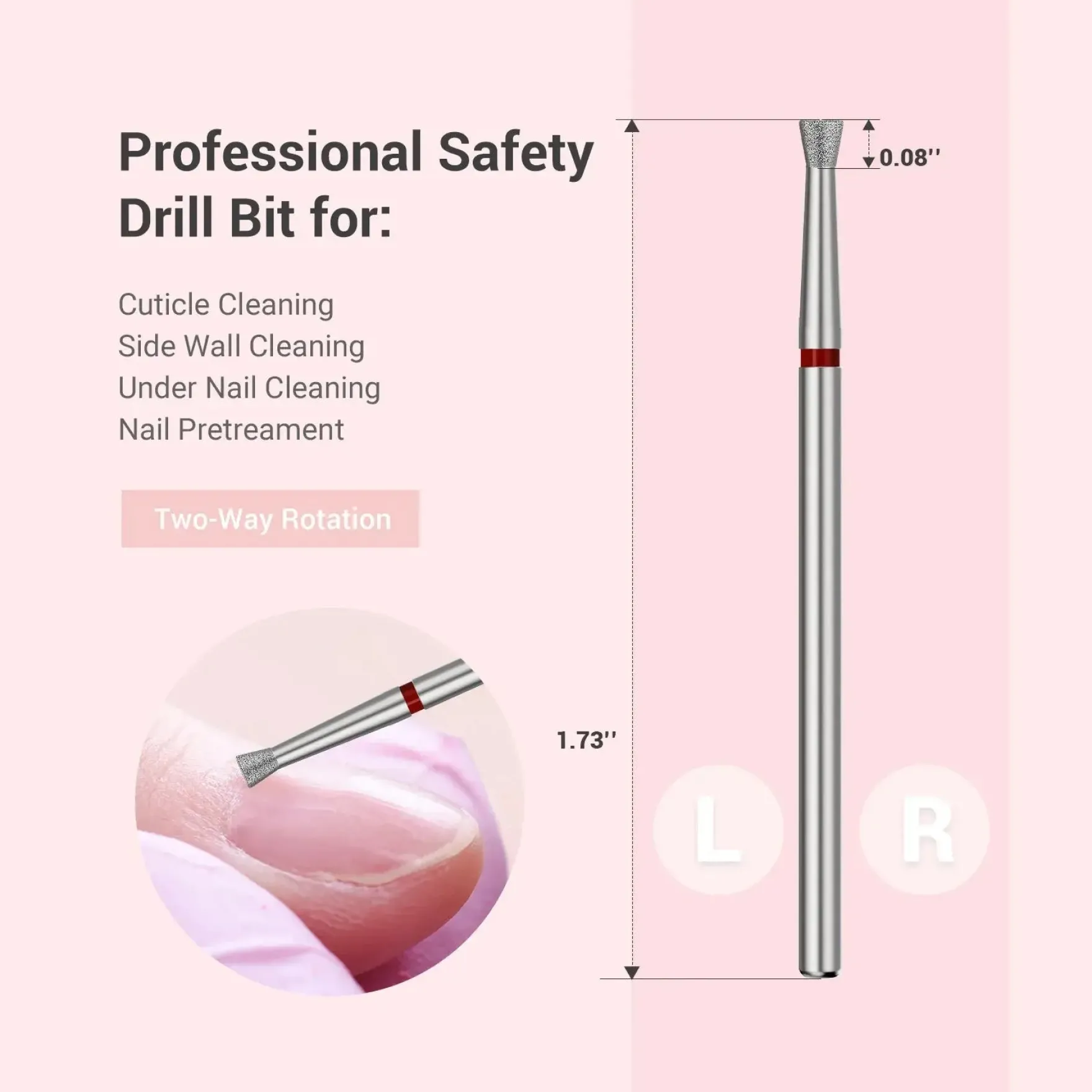 Inverted Tapered Cuticle Clean Nail Drill Bit 6,7mm
