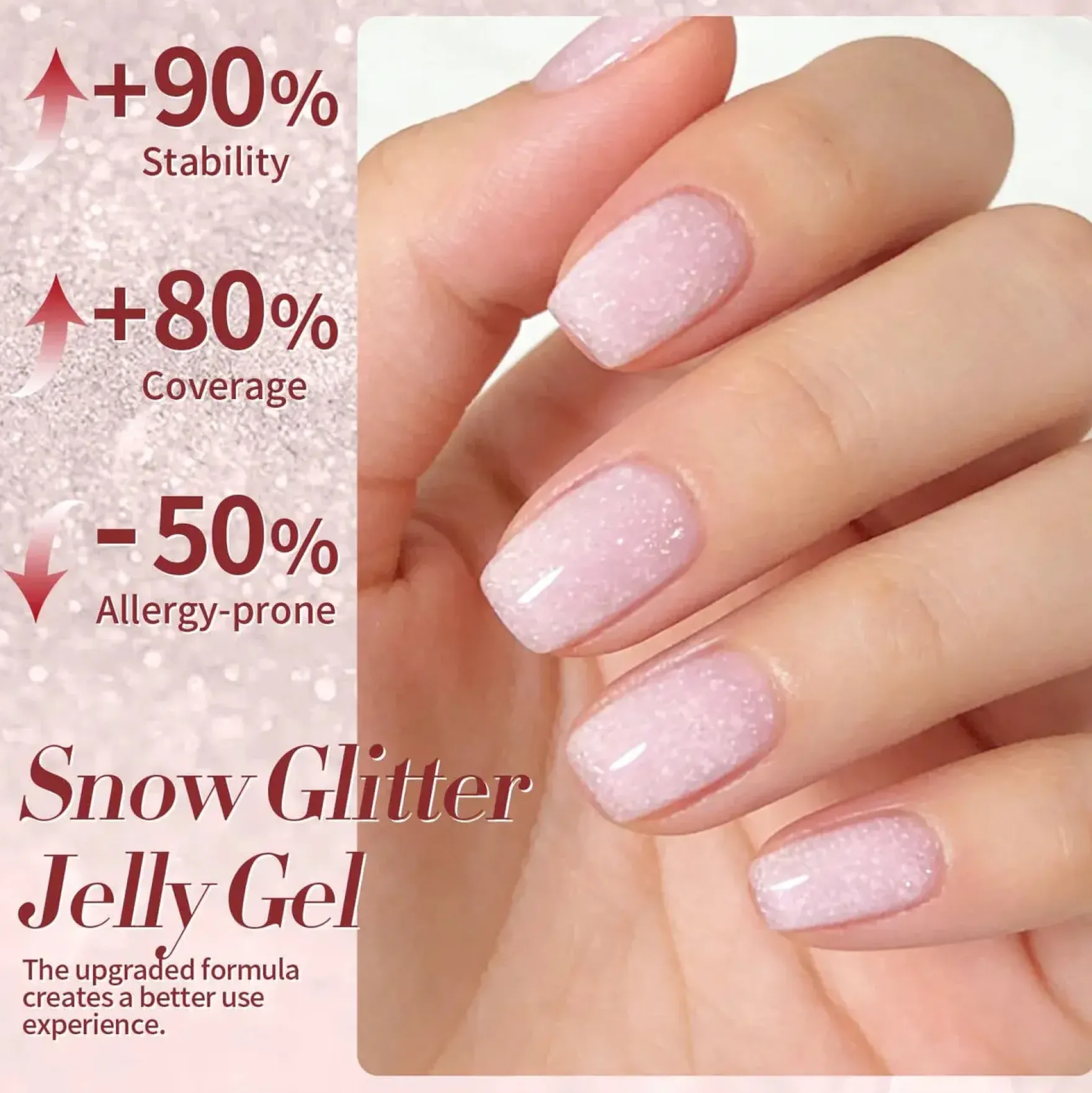 Jelly Nude Snow Glitter Gel JN91