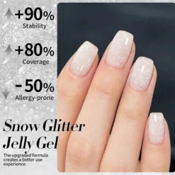 Jelly Nude Snow Glitter Gel JN90