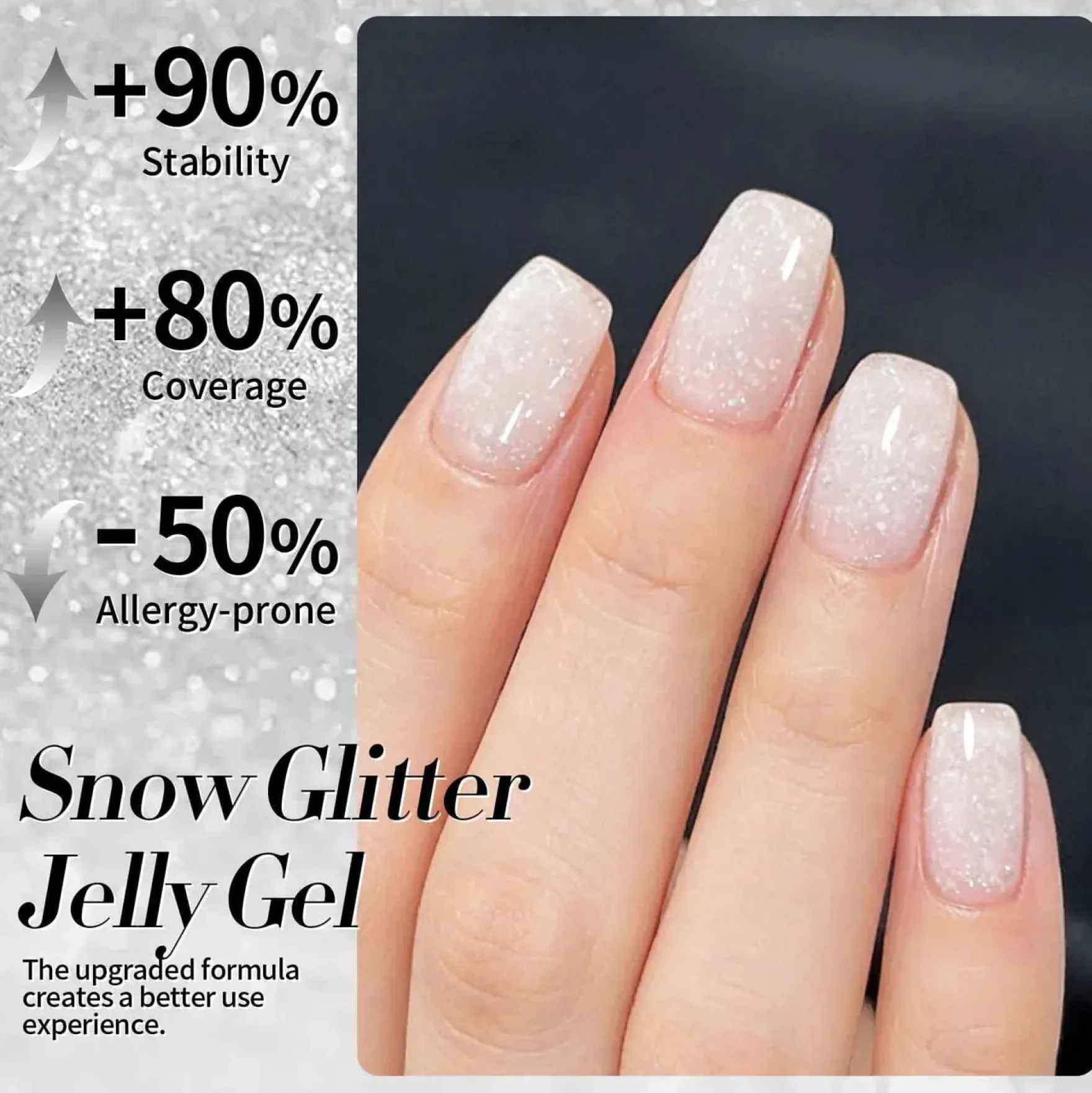 Jelly Nude Snow Glitter Gel JN90