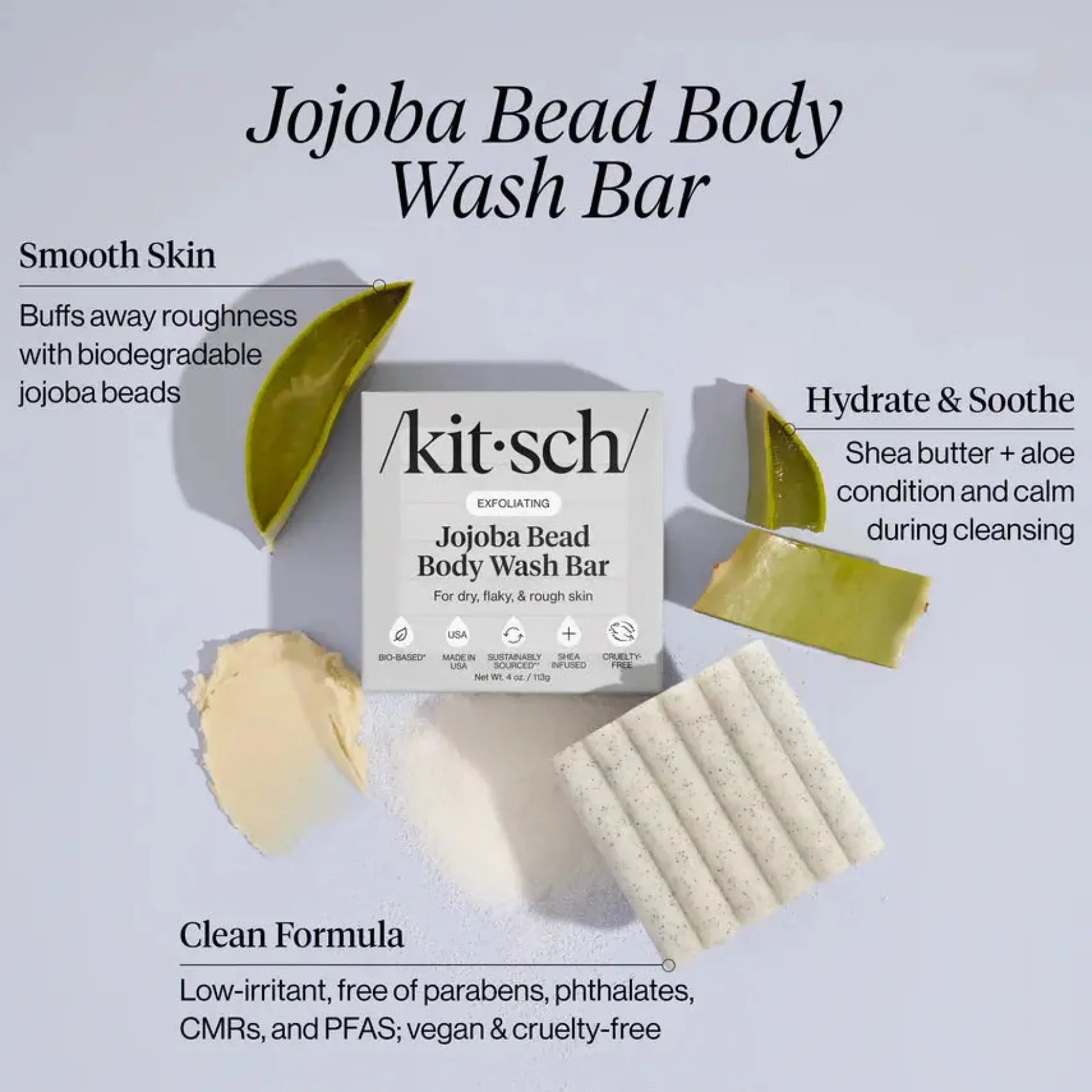 Jojoba Bead Exfoliating Body Wash Bar