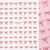 Kawaii Nail Art Sticker Coquette Bows Metallic Red