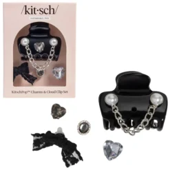 KitschPop Charms & Cloud Clip Set Vintage Black