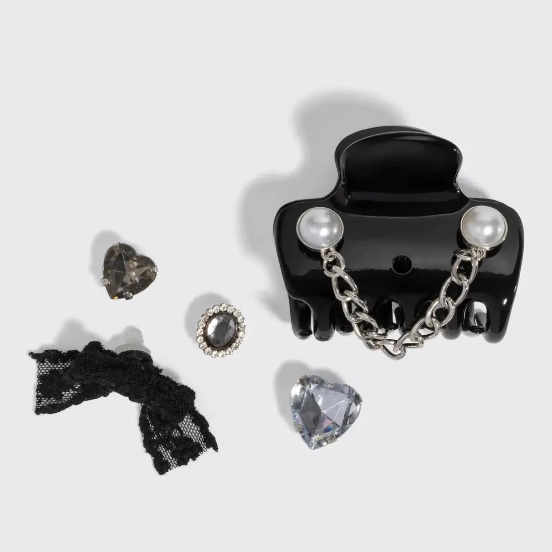 KitschPop Charms & Cloud Clip Set Vintage Black