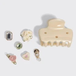 KitschPop Charms & Cloud Clip Set Pearlized Cream