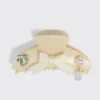 KitschPop Charms & Curved Claw Clip Set Pearlized Cream