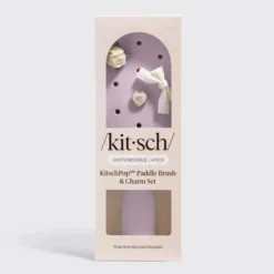 KitschPop Paddle Brush & Charm Set Soft Violet