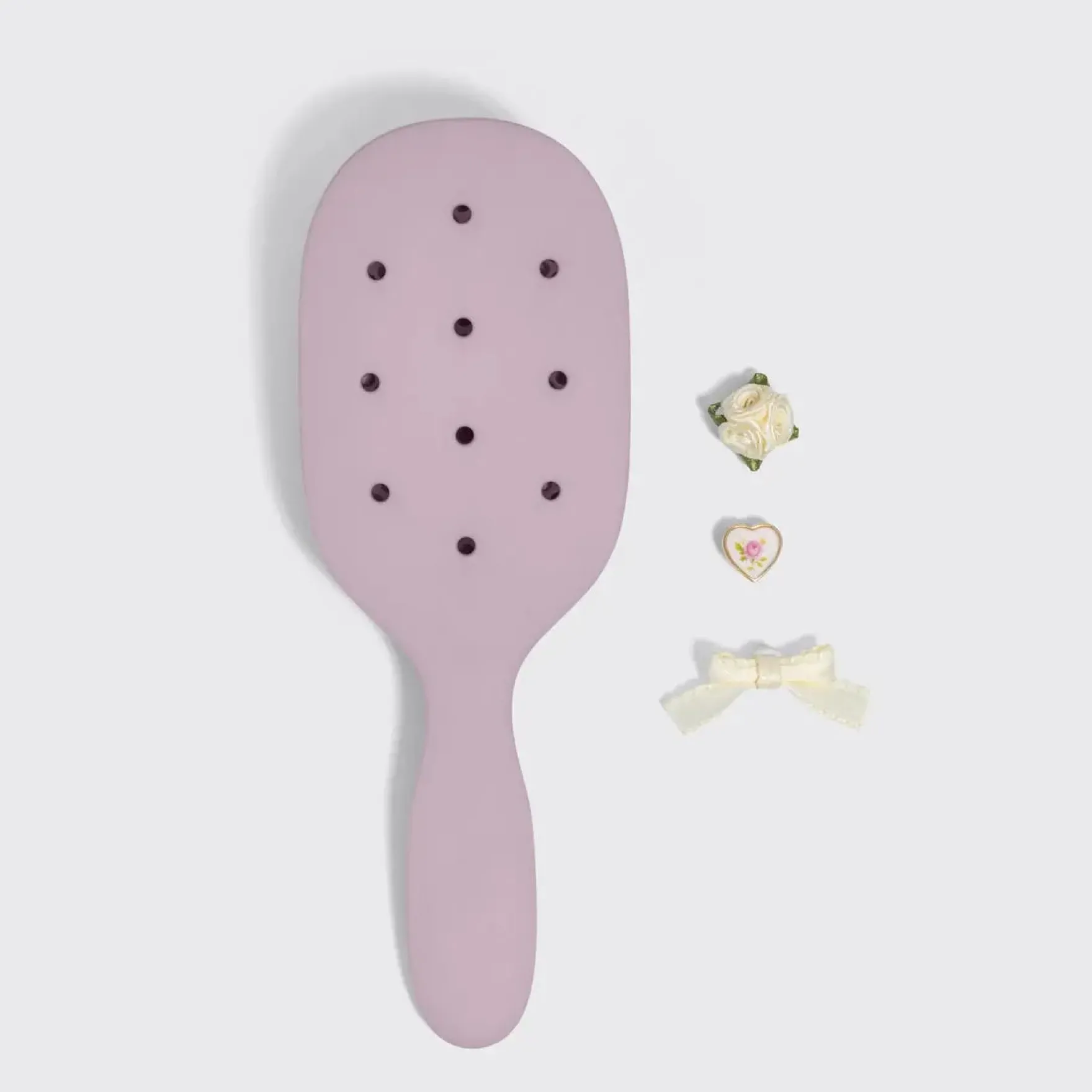 KitschPop Paddle Brush & Charm Set Soft Violet