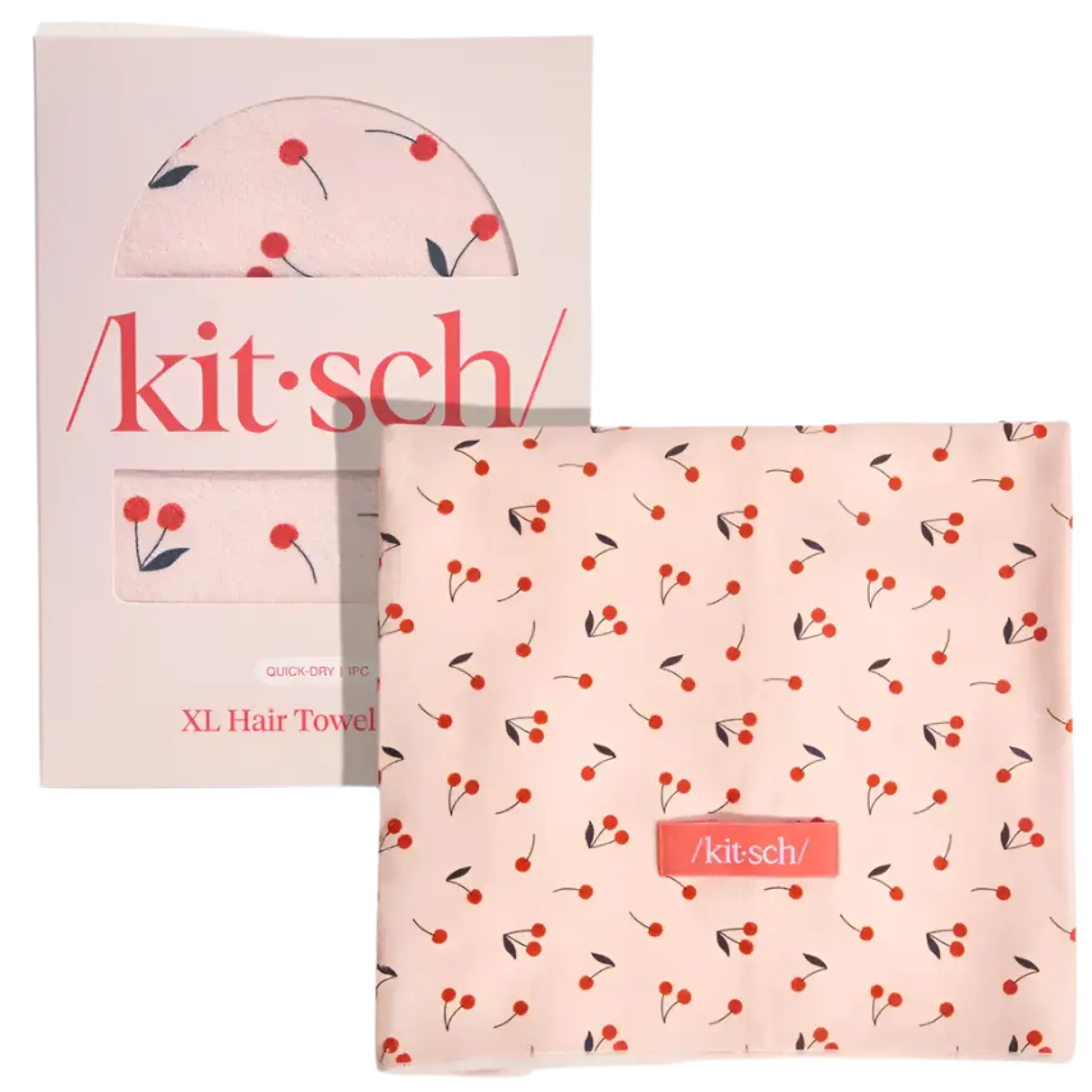 Kitsch XL Hair Towel Wrap Cherry Print
