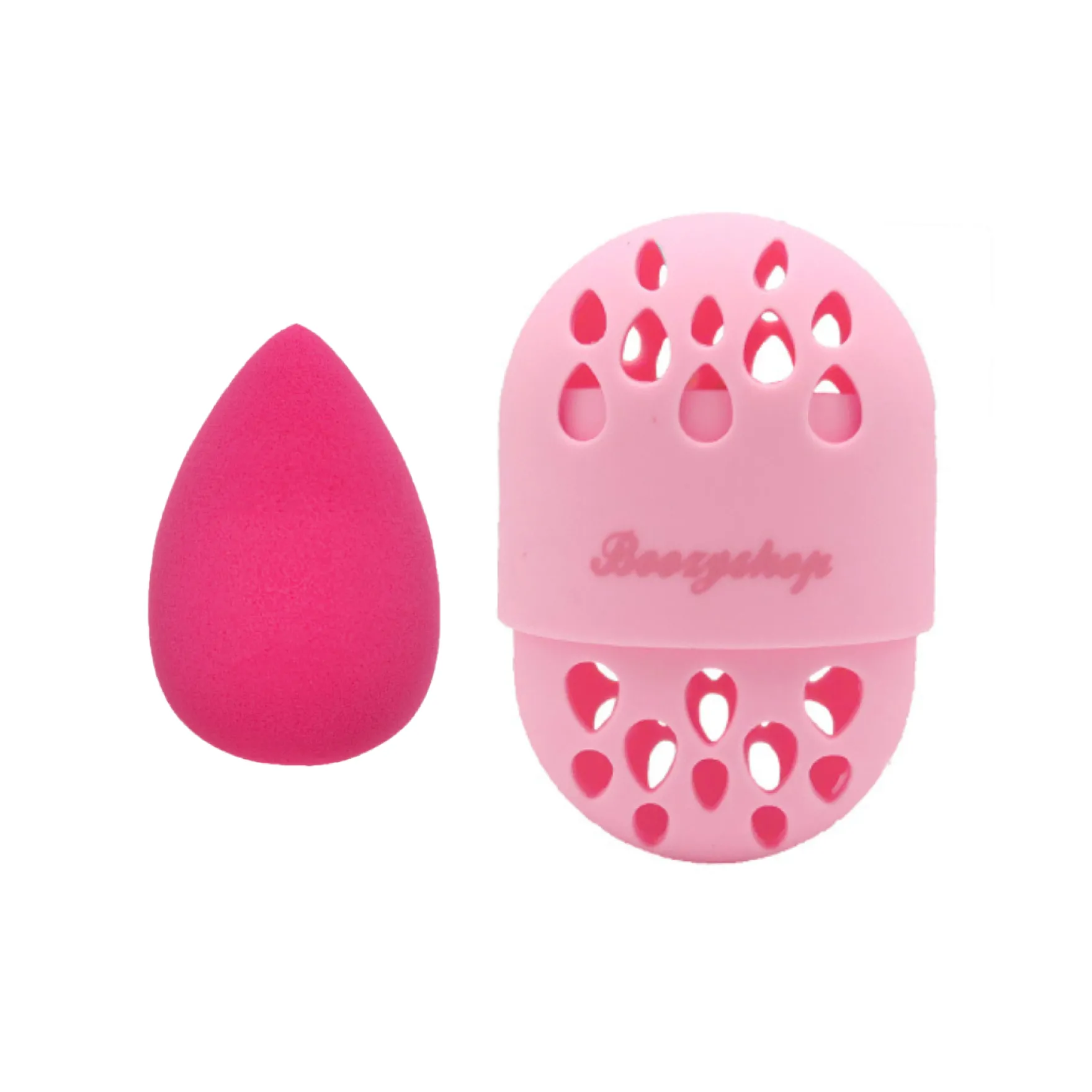 Makeup Sponge Hot Pink + Case Set