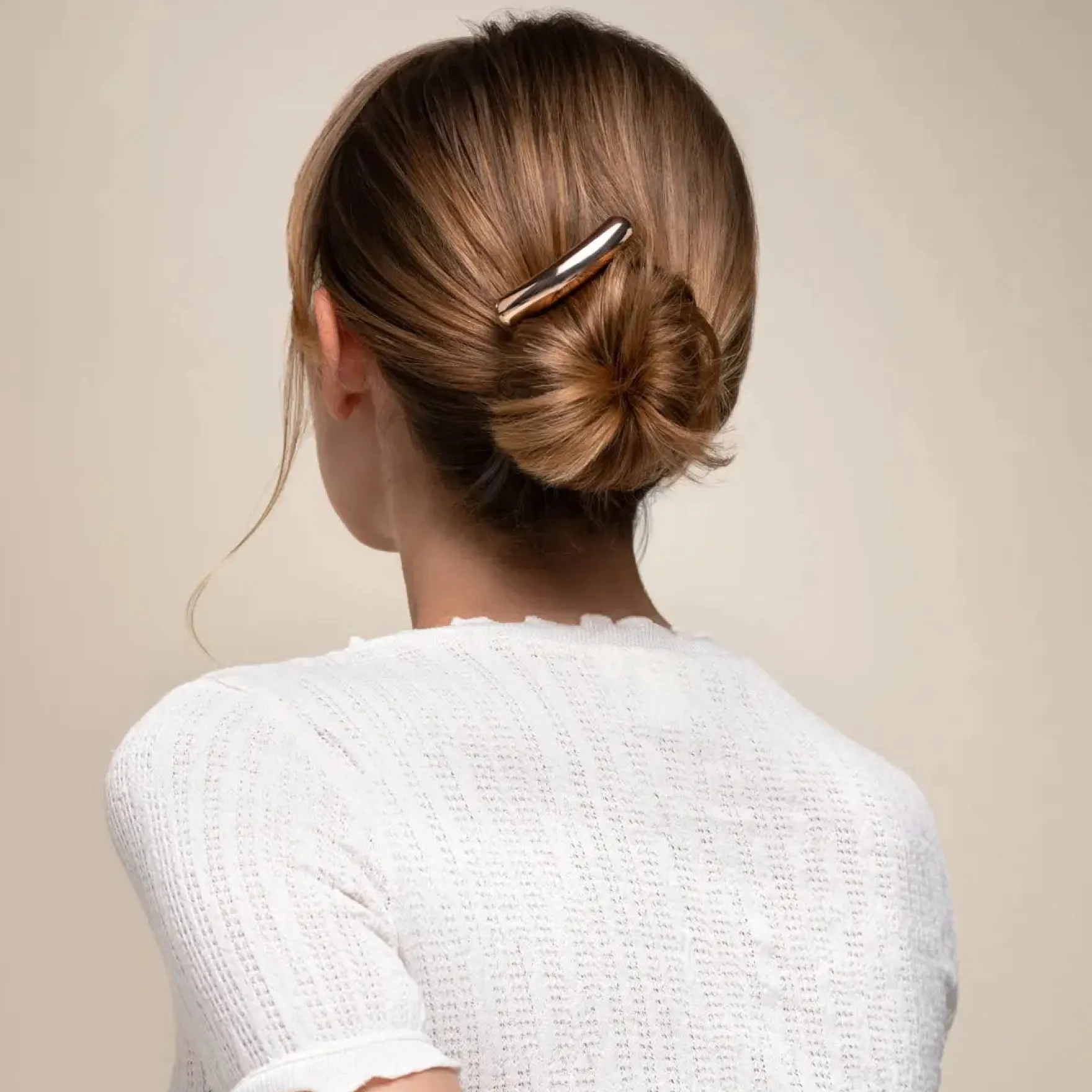 Metal Barette French Hair Pin Gold