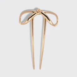 Metal Bow French Hair Pin Gold