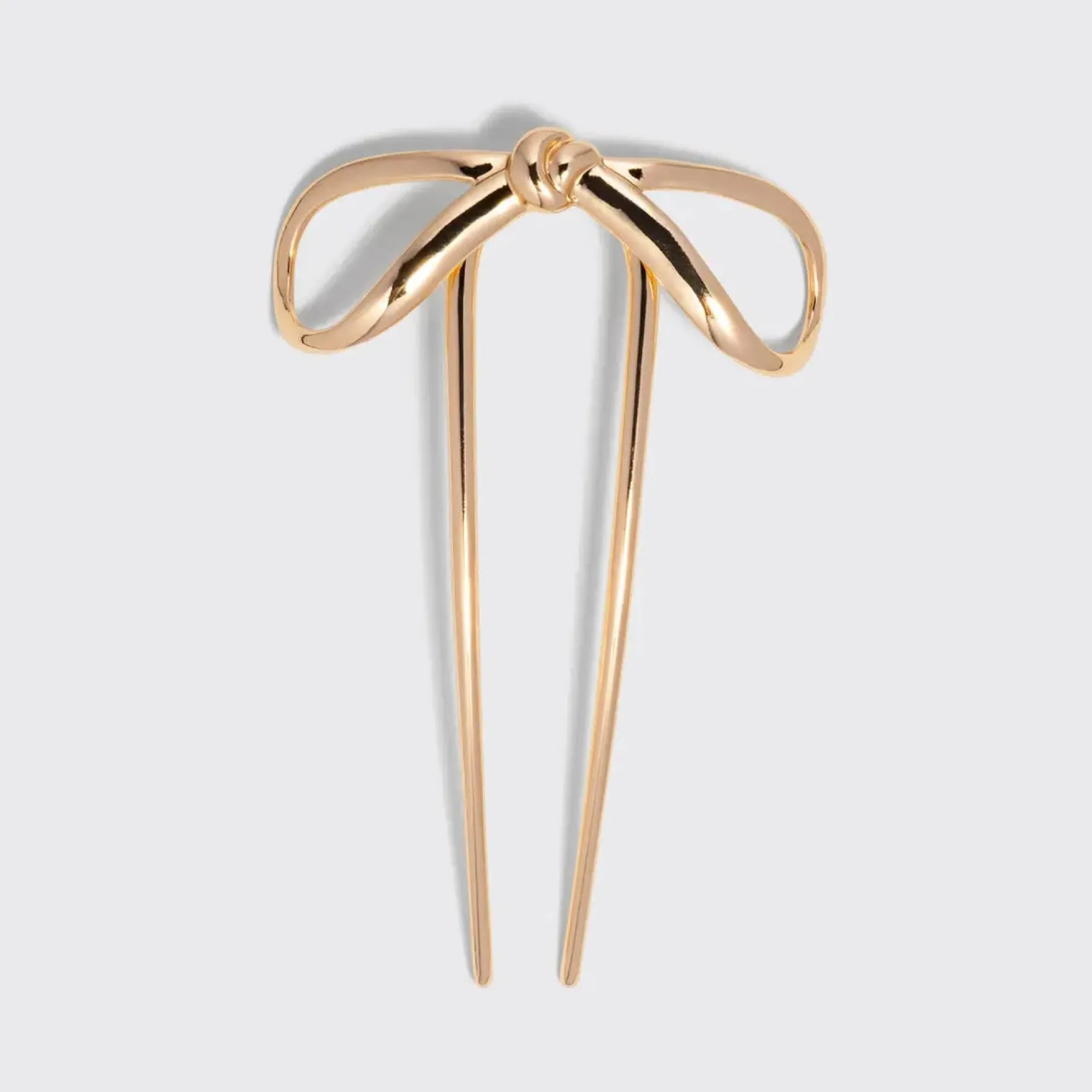 Metal Bow French Hair Pin Gold