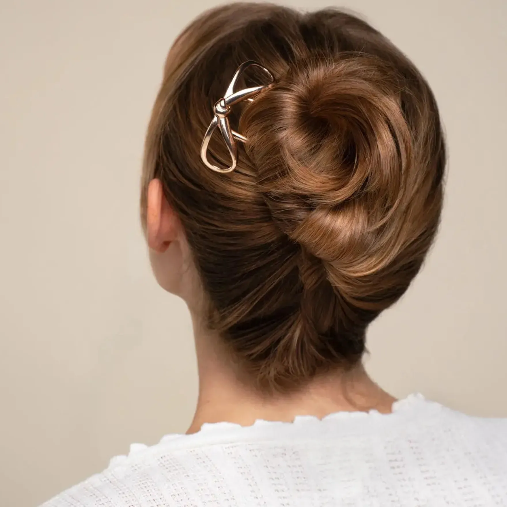 Metal Bow French Hair Pin Gold