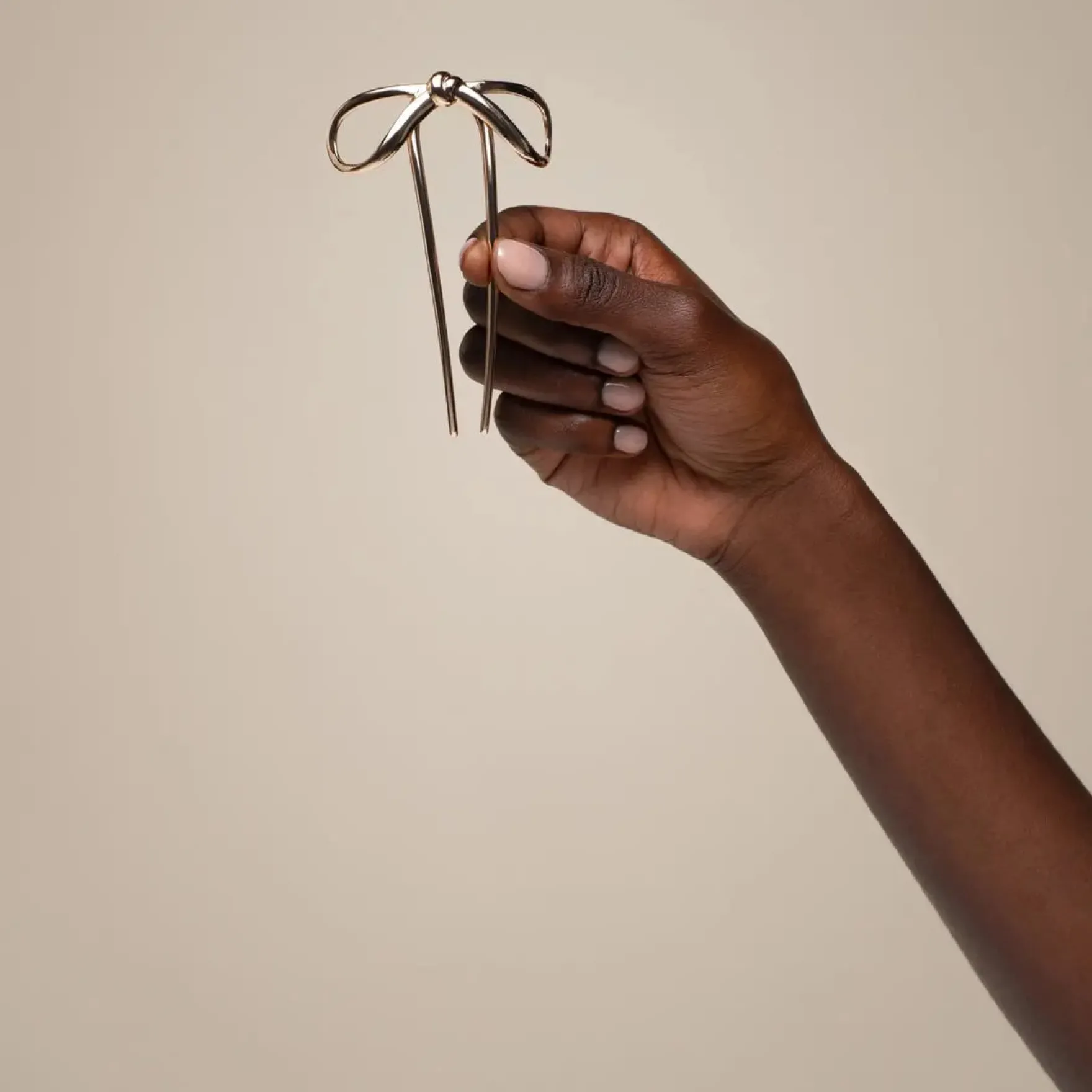 Metal Bow French Hair Pin Gold