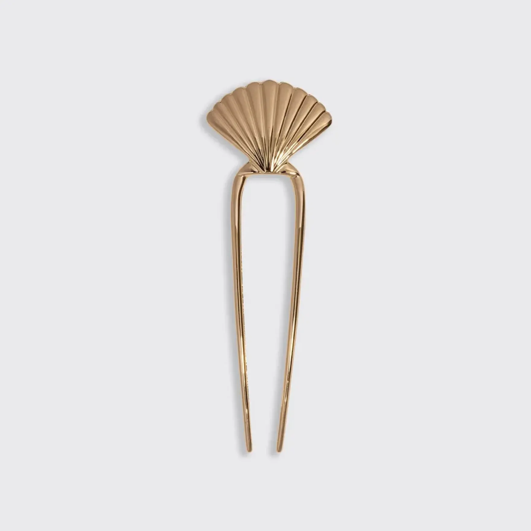 Metal Clam Shell French Hair Pin Gold
