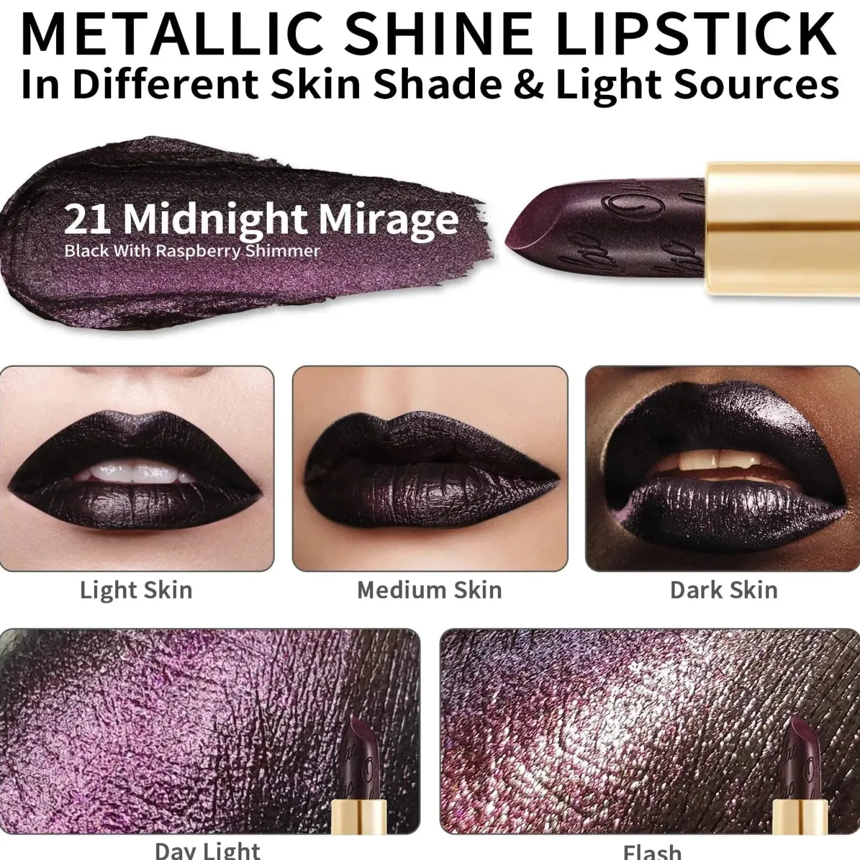 Metallic Shine Lipstick 21 Midnight Mirage