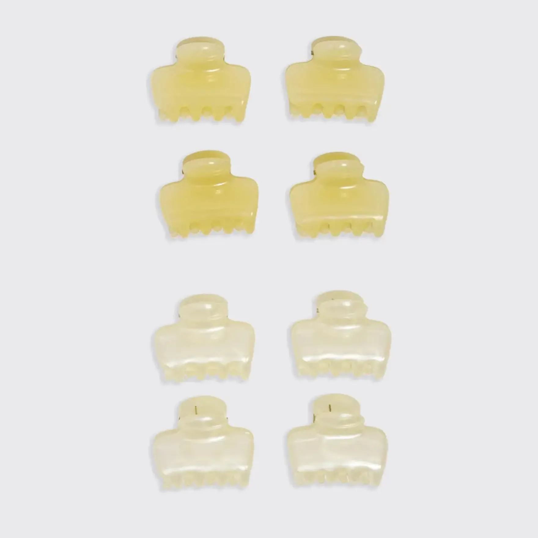 Mini Jelly Cloud Clips 8pc Set Pearlized Cream & Butter Yellow