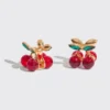 Mini Rhinestone Claw Clips 2pc Set Cherry