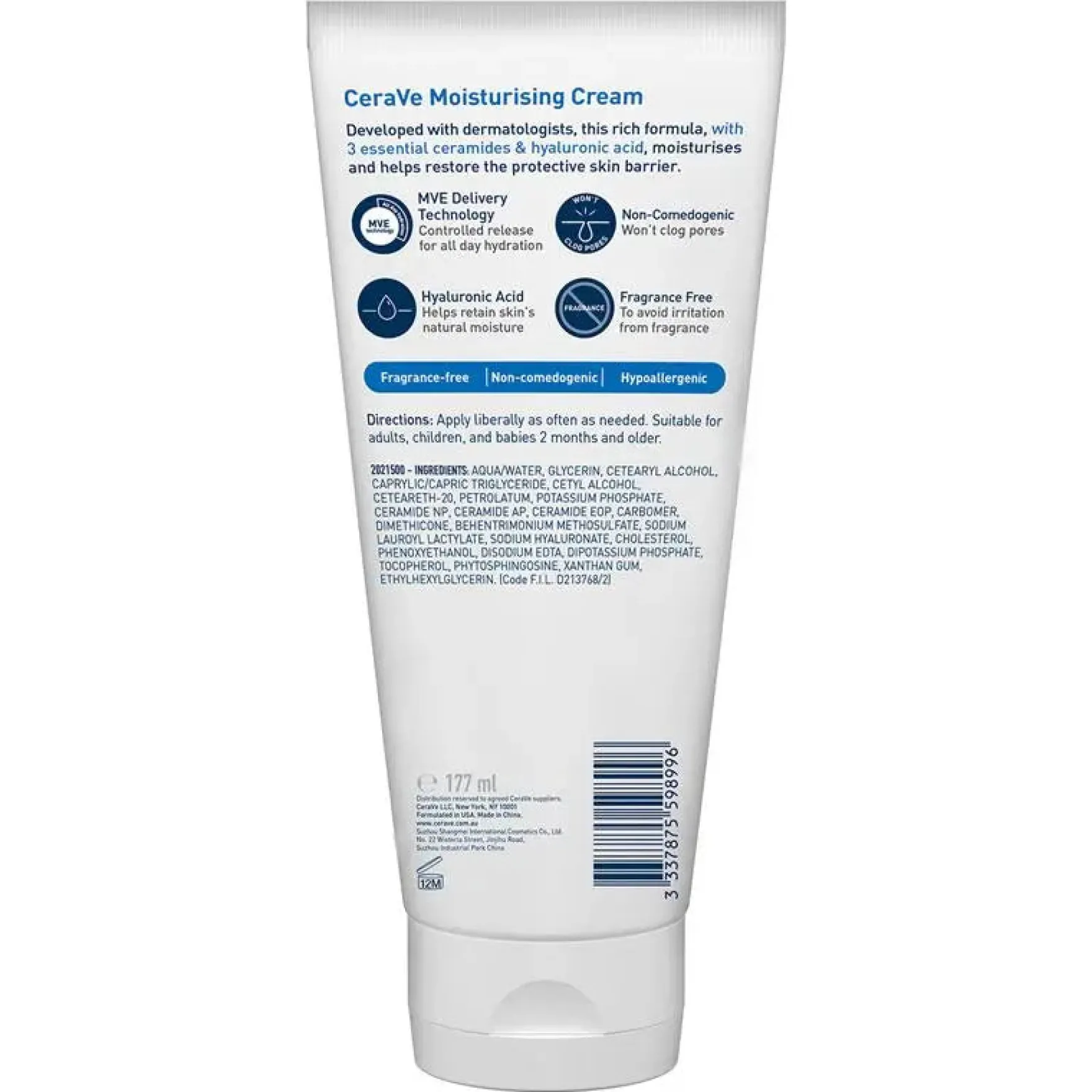 Moisturising Cream 177 ml.