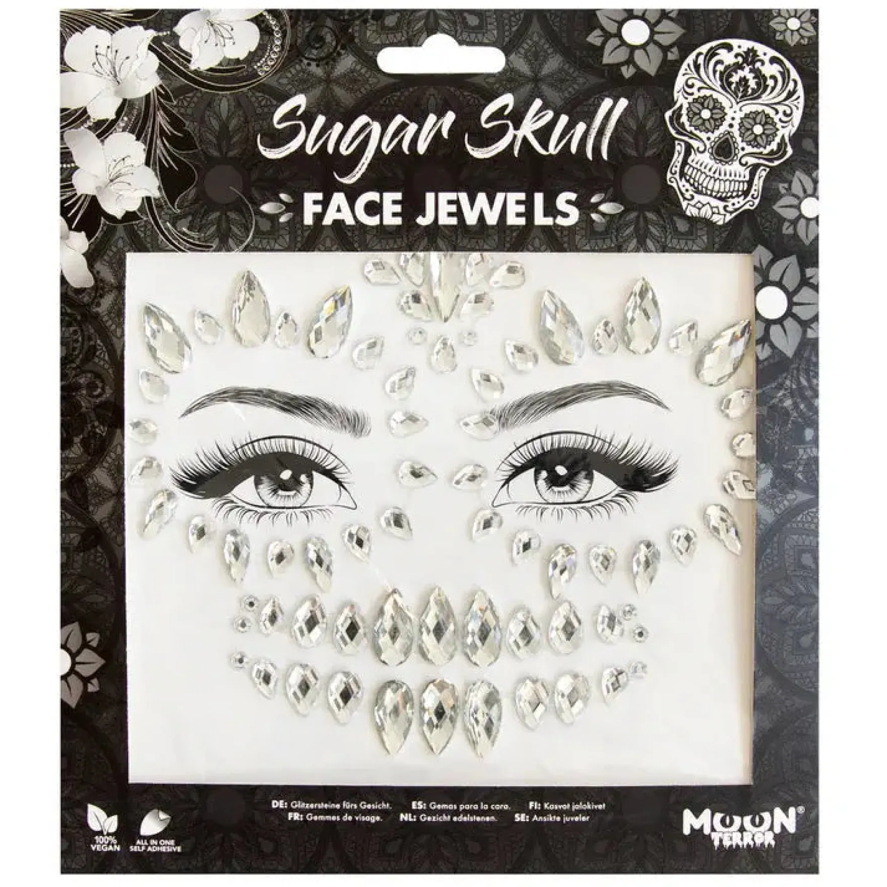 Moon Terror Halloween Face Jewels Sugar Skull