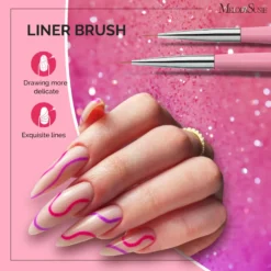 Nail Art Brushes Set Pink 6Pcs