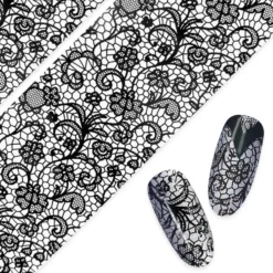 Nail Art Foil Paper Ornate Lace Black